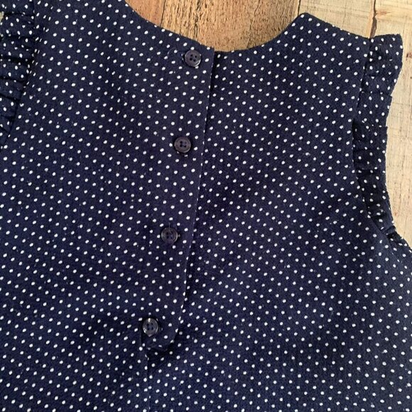 Pippa And Julie Girl's Size 5 Navy Blue And White Polka Dot Dress - Picture 8 of 8